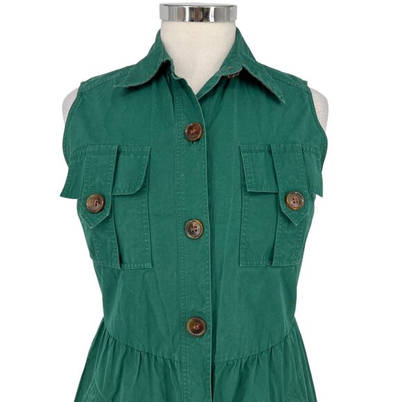Derek Lam Kelly Utility Shirt Knee Length Dress Green Size 4 - Picture 3 of 13